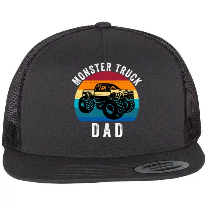 Monster Truck Dad FatherS Day Dads Love Monster Trucks Too Flat Bill Trucker Hat