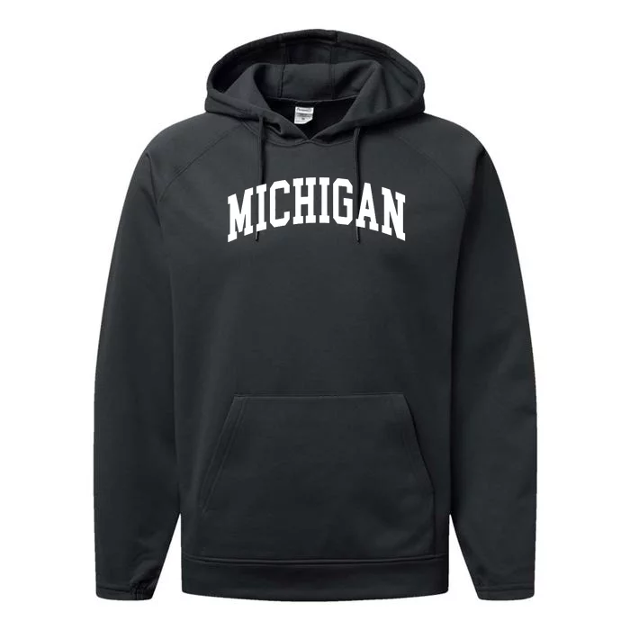 Michigan Throwback Design Classic Performance Fleece Hoodie