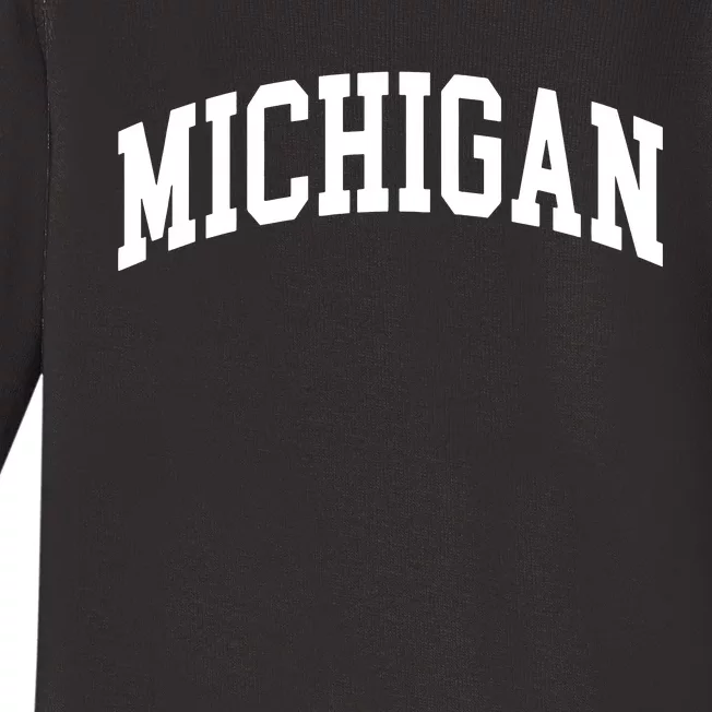 Michigan Throwback Design Classic Baby Long Sleeve Bodysuit