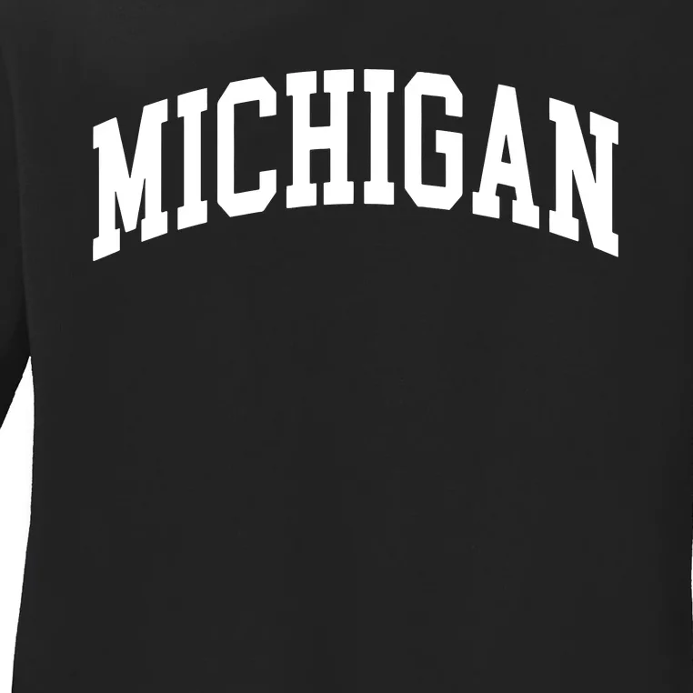 Michigan Throwback Design Classic Ladies Long Sleeve Shirt