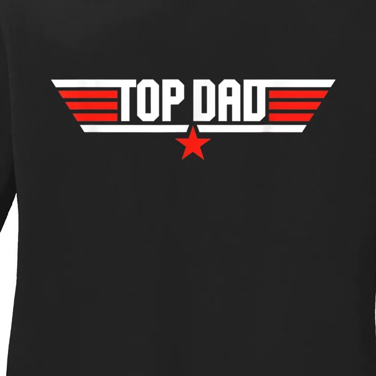 Mens Top Dad Funny Cool 80s 1980s Father Father's Day Ladies Long Sleeve Shirt