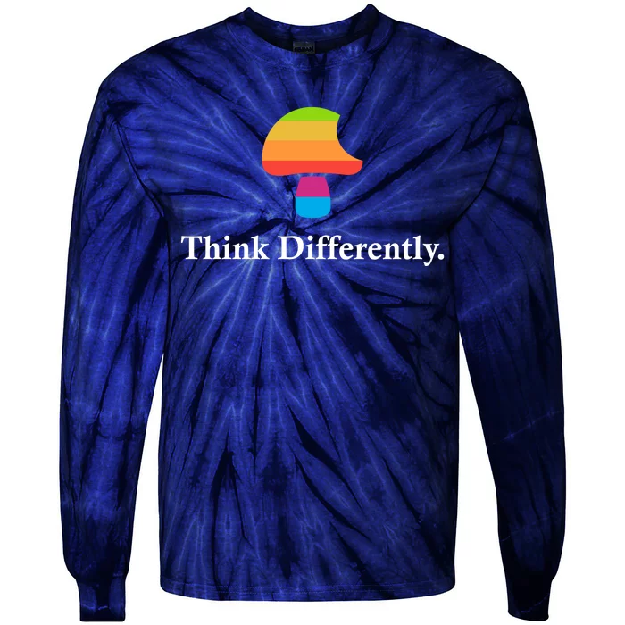 Mushroom Think Different Tie-Dye Long Sleeve Shirt