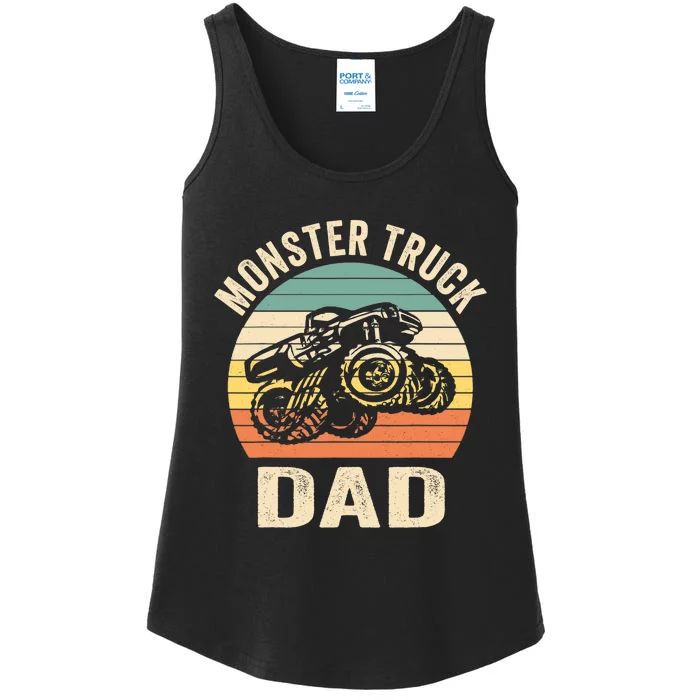 Monster Truck Dad Retro Vintage Monster Truck Ladies Essential Tank