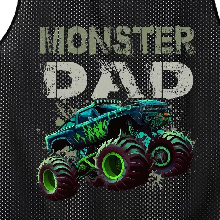 Monster Truck Dad Family Matching Monster Truck Lovers Mesh Reversible Basketball Jersey Tank