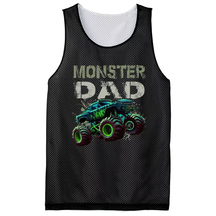 Monster Truck Dad Family Matching Monster Truck Lovers Mesh Reversible Basketball Jersey Tank