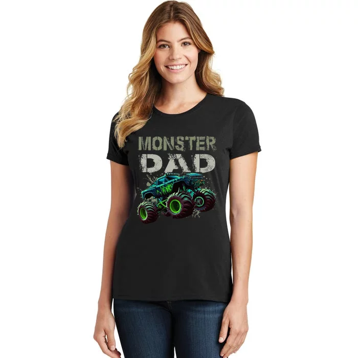 Monster Truck Dad Family Matching Monster Truck Lovers Women's T-Shirt