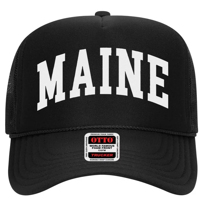 Maine Throwback Design Classic High Crown Mesh Trucker Hat