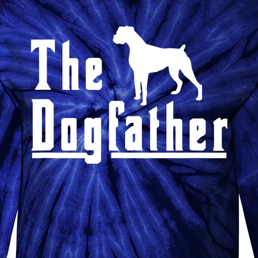 Men The Dogfather Boxer Dog T Christmas Gift Tie-Dye Long Sleeve Shirt