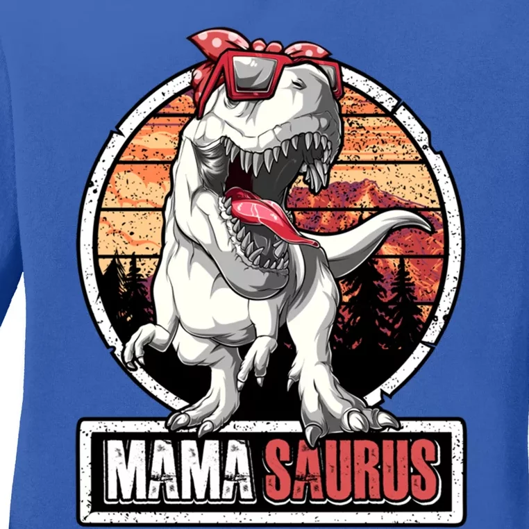 Mamasaurus Trex Dinosaur Mama Saurus Family Matching Gift Ladies Long Sleeve Shirt