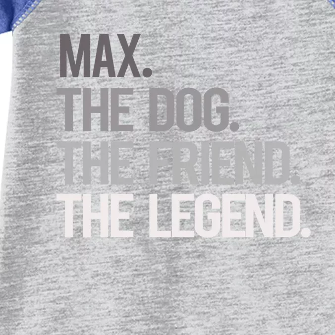 Max The Dog The Friend The Legend National Pet Day Gift Infant Baby Jersey Bodysuit