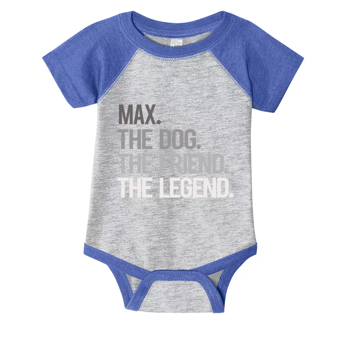 Max The Dog The Friend The Legend National Pet Day Gift Infant Baby Jersey Bodysuit