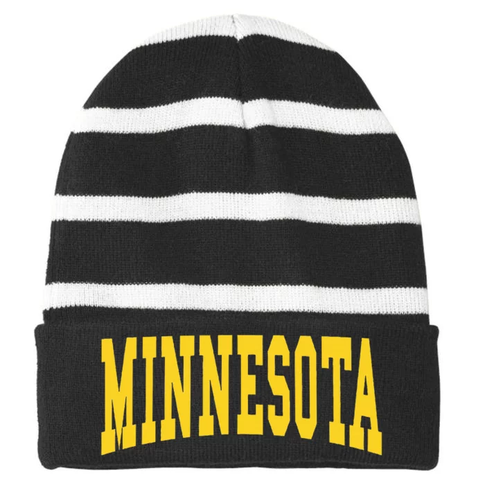 Minnesota Throwback Design Classic Striped Beanie with Solid Band