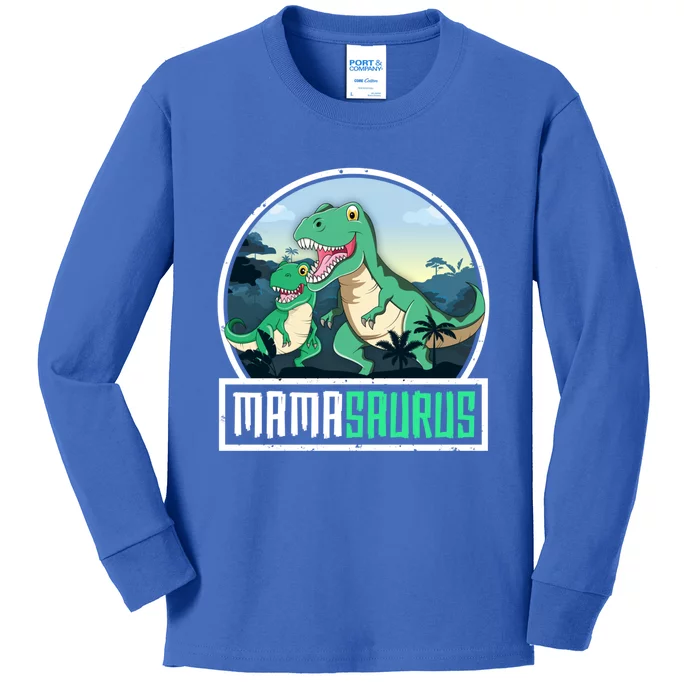 Mamasaurus Trex Dinosaur Saurus Mama Mom Matching Family Gift Kids Long Sleeve Shirt