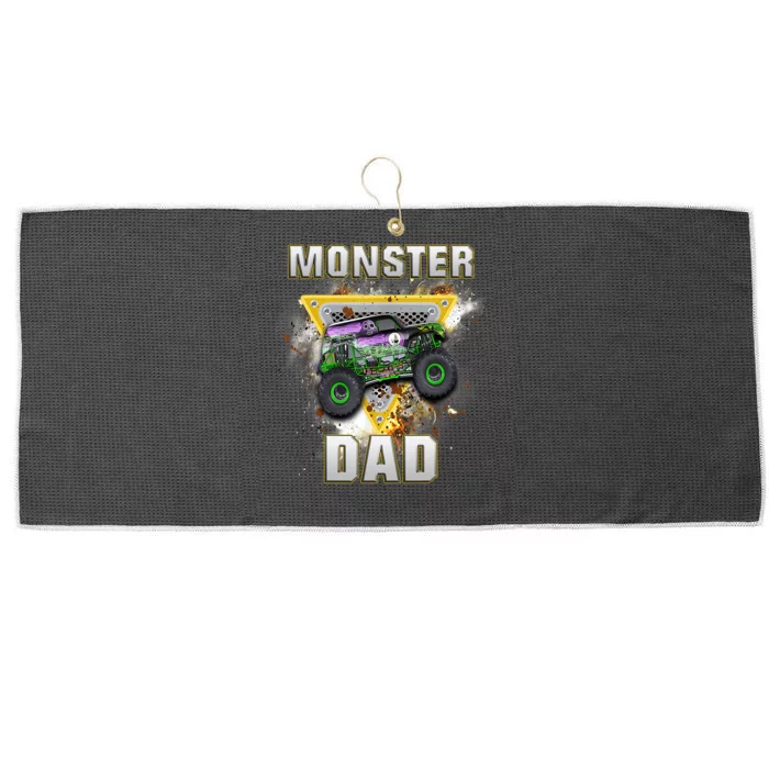 Monster Truck Dad Monster Truck Are My Jam Truck Lovers Large Microfiber Waffle Golf Towel