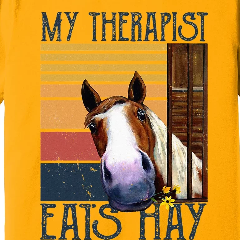 My Therapist Eats Hay Funny Horse Lover Horse Riders Premium T-Shirt