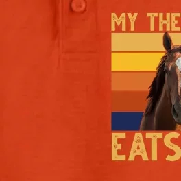 My Therapist Eats Hay Funny Horse Lover Dry Zone Grid Performance Polo