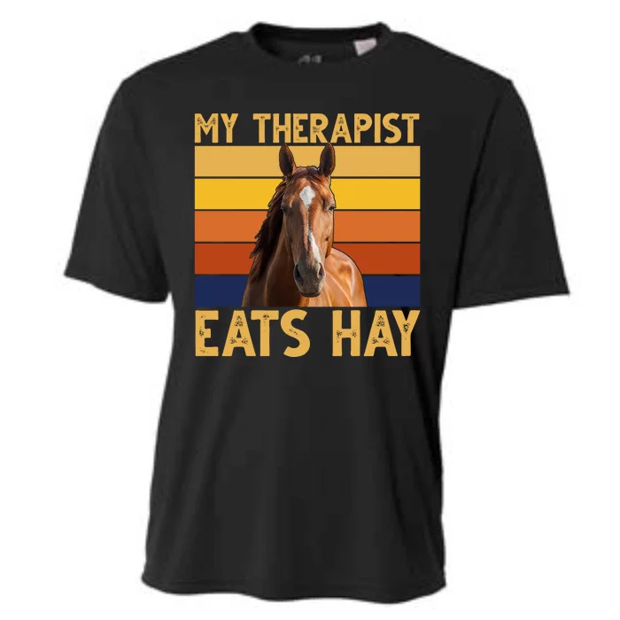 My Therapist Eats Hay Funny Horse Lover Cooling Performance Crew T-Shirt