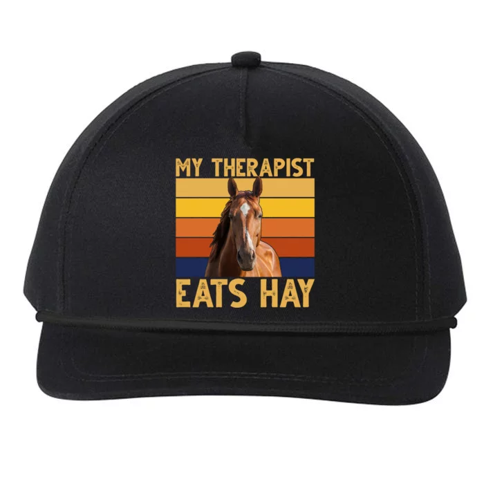 My Therapist Eats Hay Funny Horse Lover Snapback Five-Panel Rope Hat