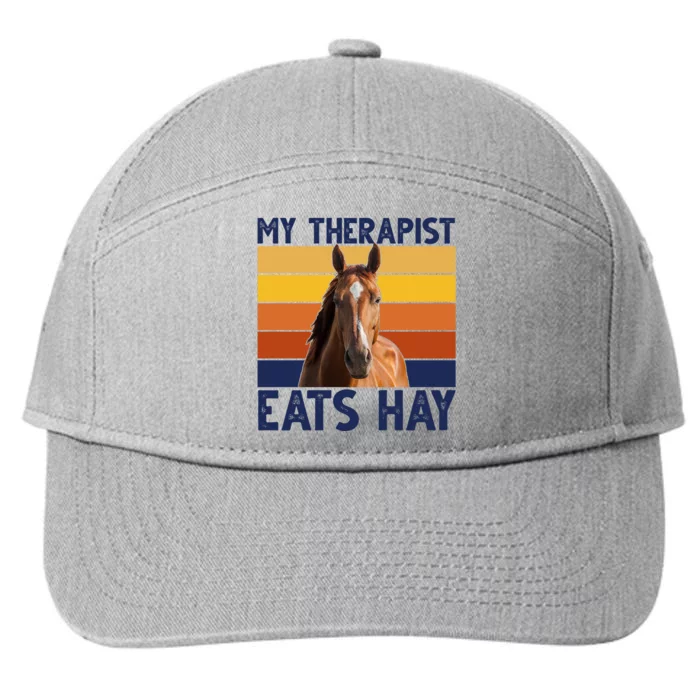 My Therapist Eats Hay Funny Horse Lover 7-Panel Snapback Hat