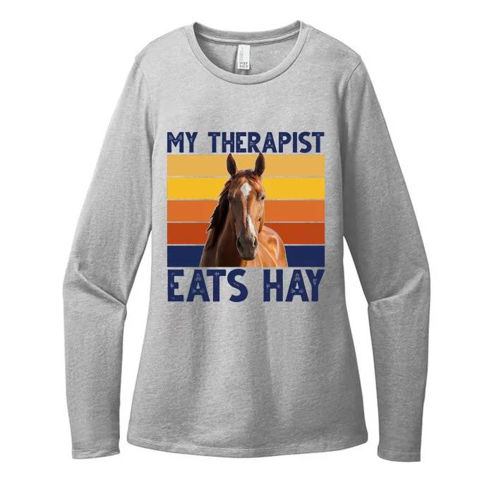 My Therapist Eats Hay Funny Horse Lover Womens CVC Long Sleeve Shirt