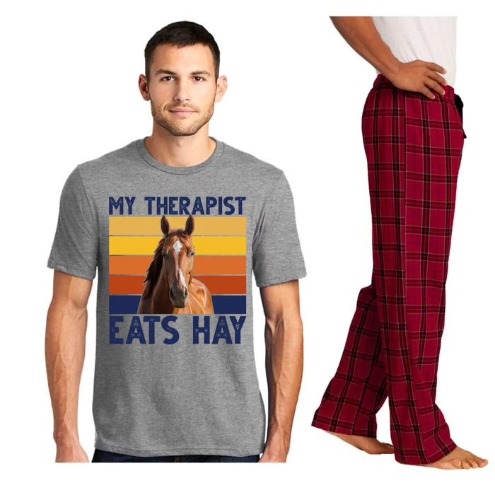 My Therapist Eats Hay Funny Horse Lover Pajama Set