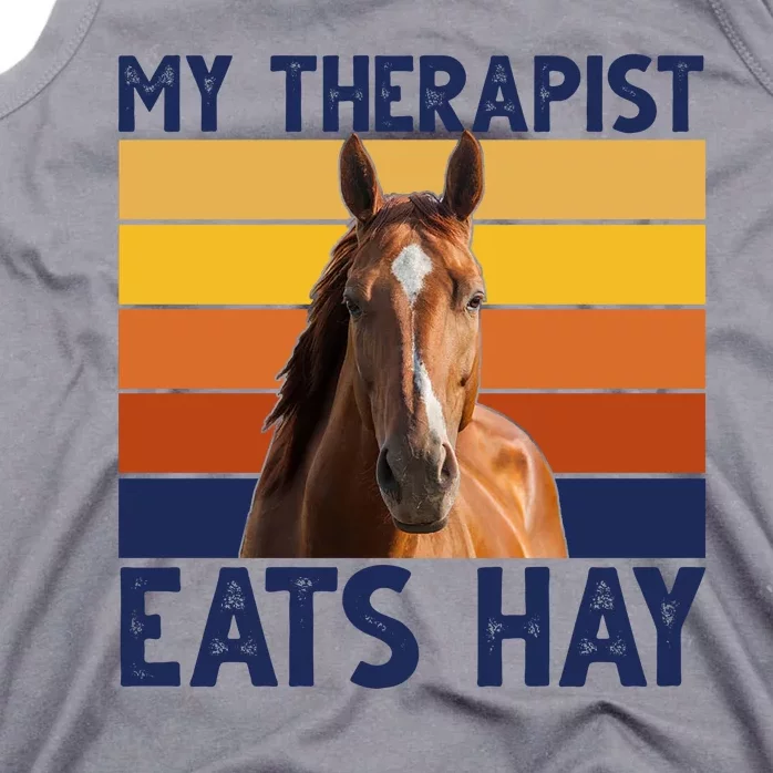 My Therapist Eats Hay Funny Horse Lover Tank Top