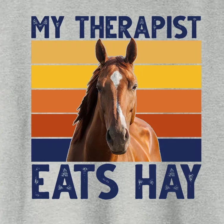 My Therapist Eats Hay Funny Horse Lover Women's Crop Top Tee