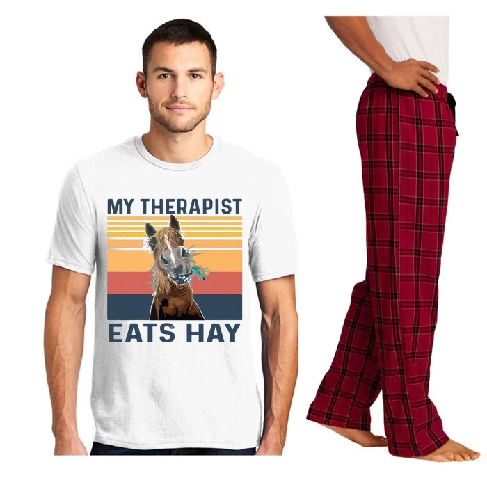 My Therapist Eats Hay Funny Horse Lover Pajama Set