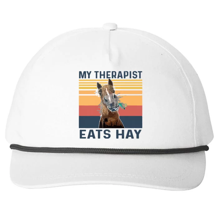 My Therapist Eats Hay Funny Horse Lover Snapback Five-Panel Rope Hat