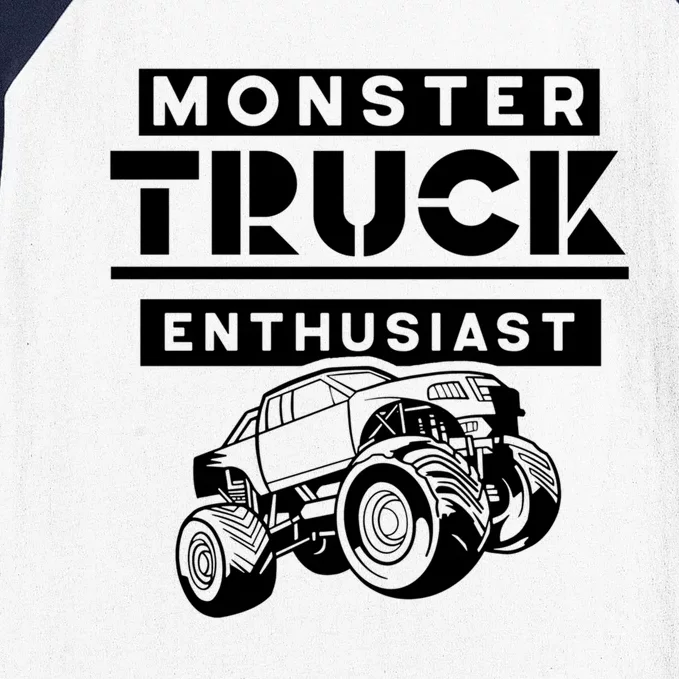 Monster Truck Enthusiast Lover Driver Trucks Driving Gift Baseball Sleeve Shirt