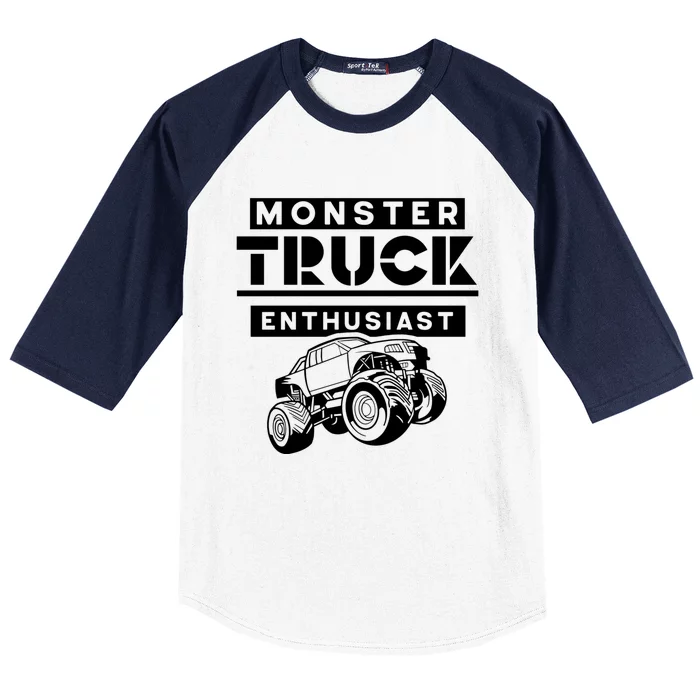 Monster Truck Enthusiast Lover Driver Trucks Driving Gift Baseball Sleeve Shirt