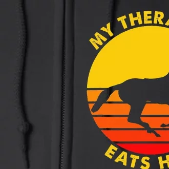 My Therapist Eats Hay Retro Horse Riding Lover Full Zip Hoodie