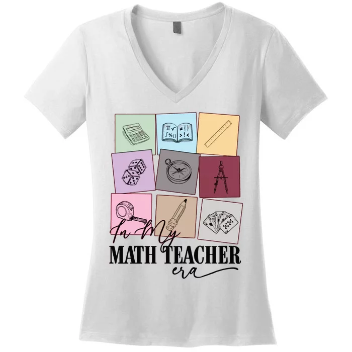 Math Teacher Era Women's V-Neck T-Shirt