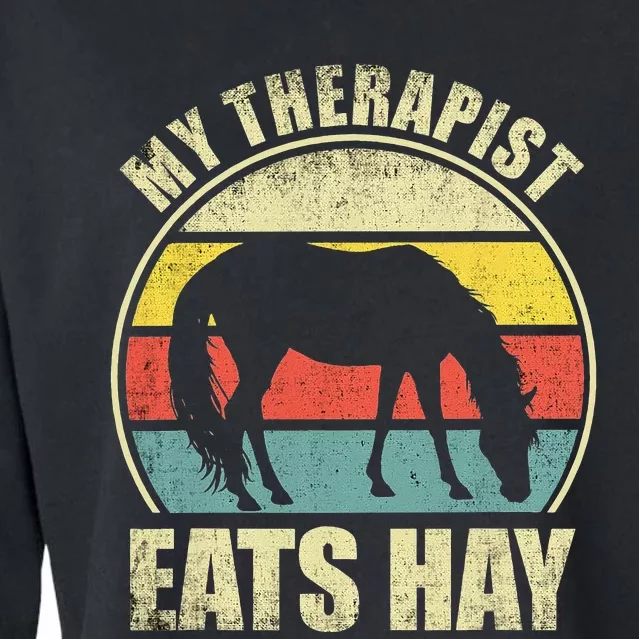 My Therapist Eats Hay Funny Horse Lover Cropped Pullover Crew