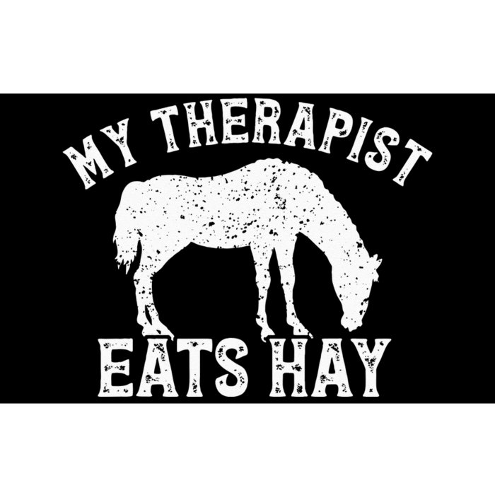 My Therapist Eats Hay Gift For Horseback Riders Horse Themed Bumper Sticker