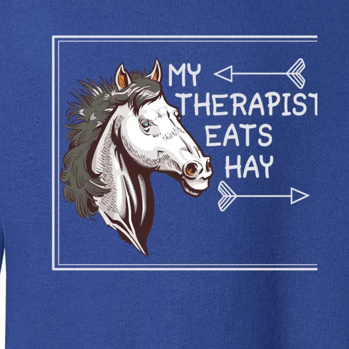 My Therapist Eats Hay English Riding Dressage Horse Rider Gift Toddler Sweatshirt