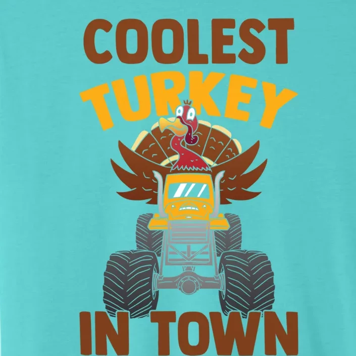 Monster Truck Funny Coolest Turkey In Town Thanksgiving Gift ChromaSoft Performance T-Shirt