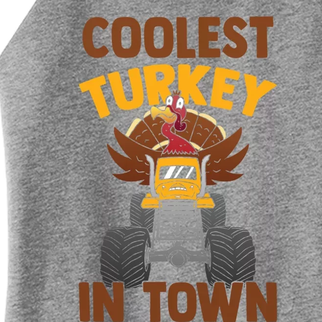 Monster Truck Funny Coolest Turkey In Town Thanksgiving Gift Women’s Perfect Tri Rocker Tank