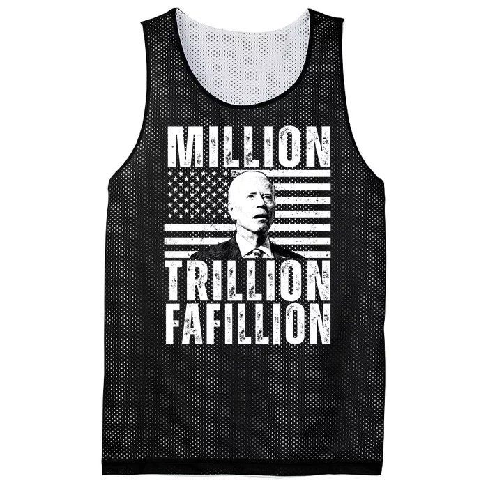 Million Trillion Fafillion Confused Biden Funny Mesh Reversible Basketball Jersey Tank