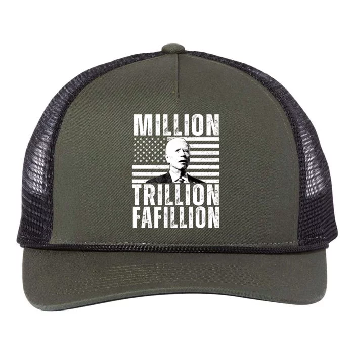 Million Trillion Fafillion Confused Biden Funny Retro Rope Trucker Hat Cap