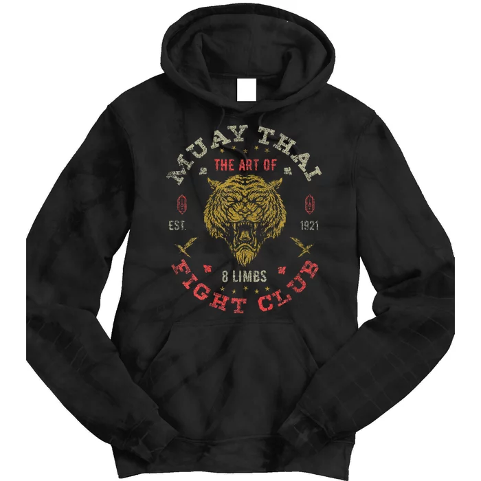 Muay Thai Fighter Twin Tiger Art Of 8 Limbs Tie Dye Hoodie