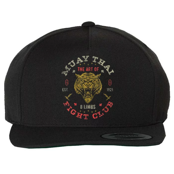 Muay Thai Fighter Twin Tiger Art Of 8 Limbs Wool Snapback Cap