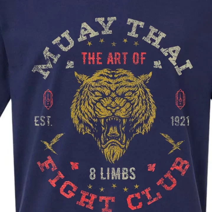 Muay Thai Fighter Twin Tiger Art Of 8 Limbs Sueded Cloud Jersey T-Shirt