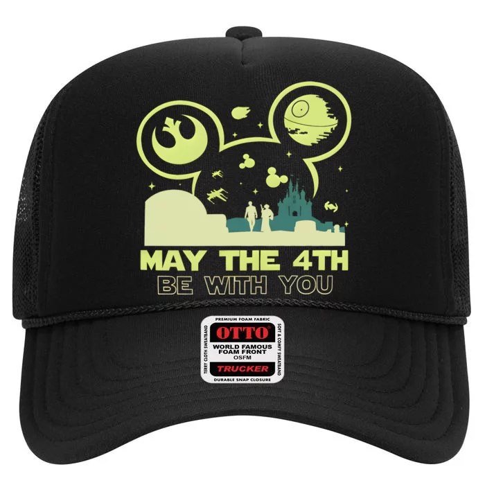 May The Fourth Be With You Star Movie Wars High Crown Mesh Trucker Hat