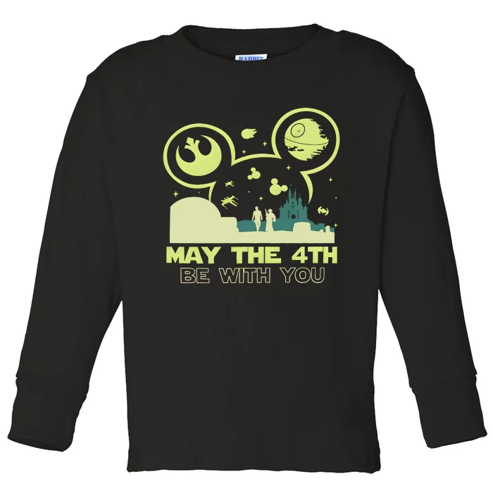 May The Fourth Be With You Star Movie Wars Toddler Long Sleeve Shirt