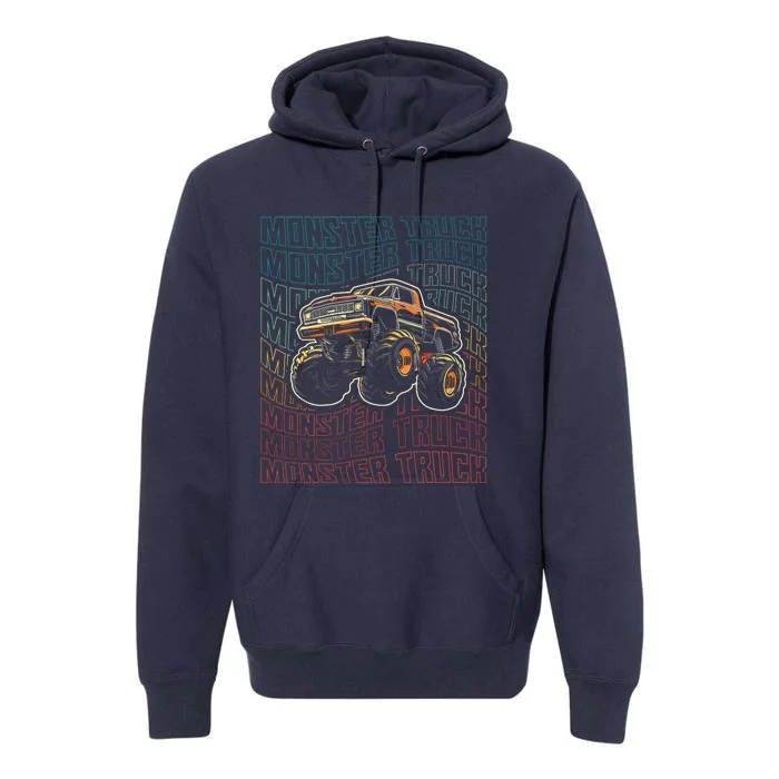 Monster Truck Fors Monster Truck Vintage Retro Premium Hoodie