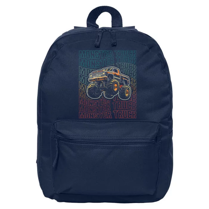 Monster Truck Fors Monster Truck Vintage Retro 16 in Basic Backpack