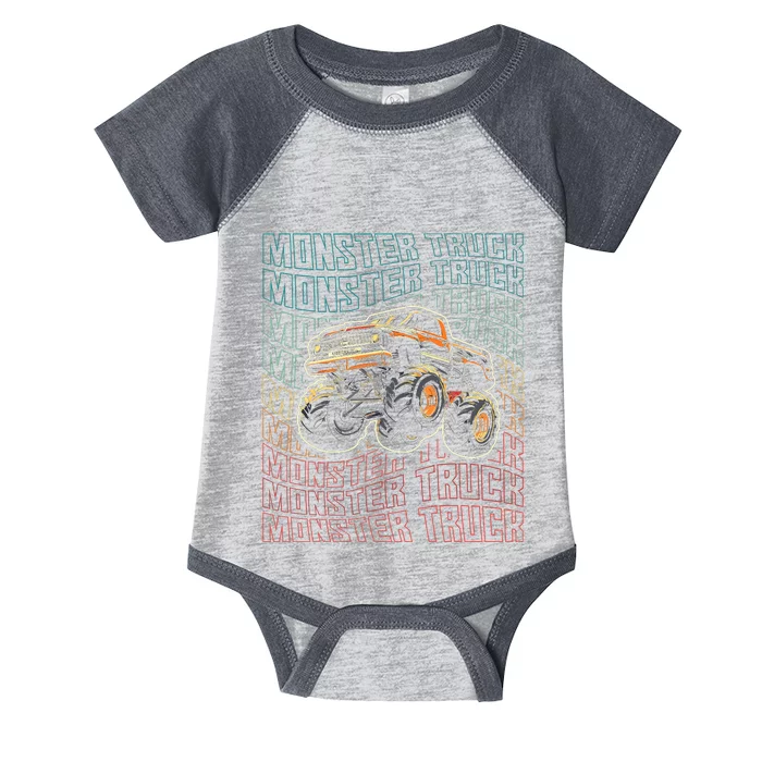 Monster Truck Fors Monster Truck Vintage Retro Infant Baby Jersey Bodysuit