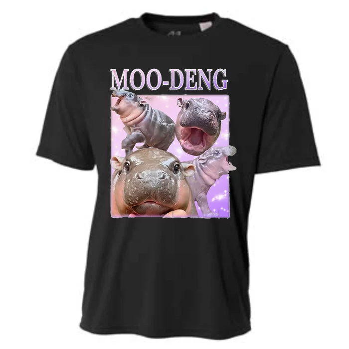 Moodeng The Famous Baby Pigmy Hippo Moodeng Cooling Performance Crew T-Shirt