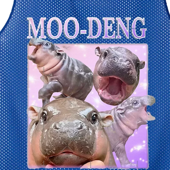 Moodeng The Famous Baby Pigmy Hippo Moodeng Mesh Reversible Basketball Jersey Tank